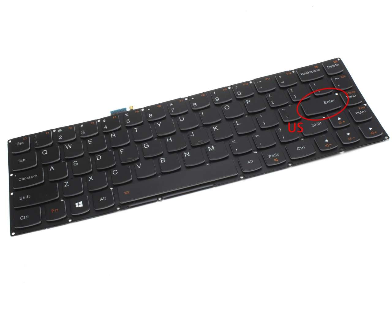 Tastatura Lenovo PK130TA1A00 iluminata layout US fara rama enter mic