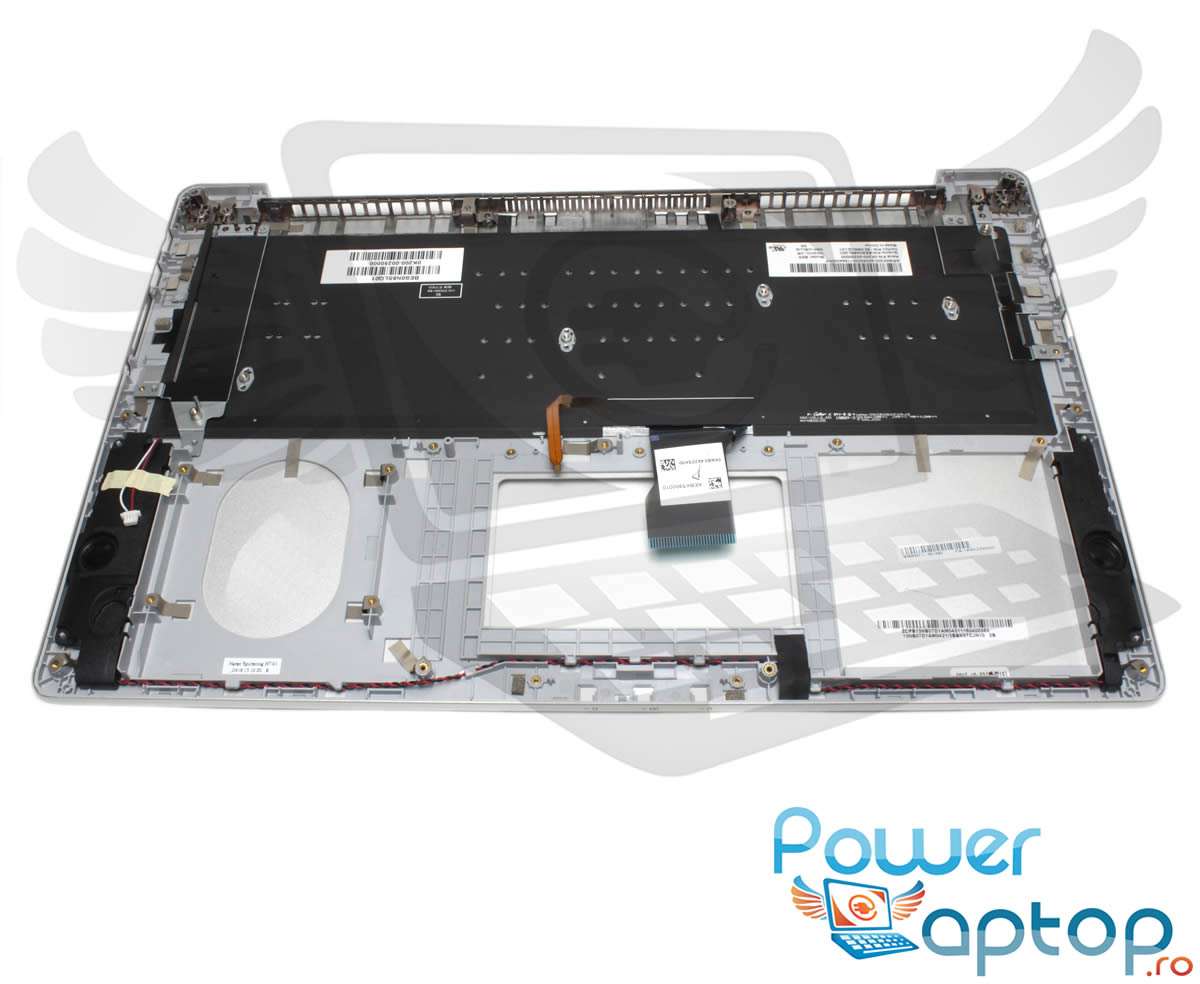 Tastatura Asus 0K200-00240000 argintie cu Palmrest argintiu iluminata backlit