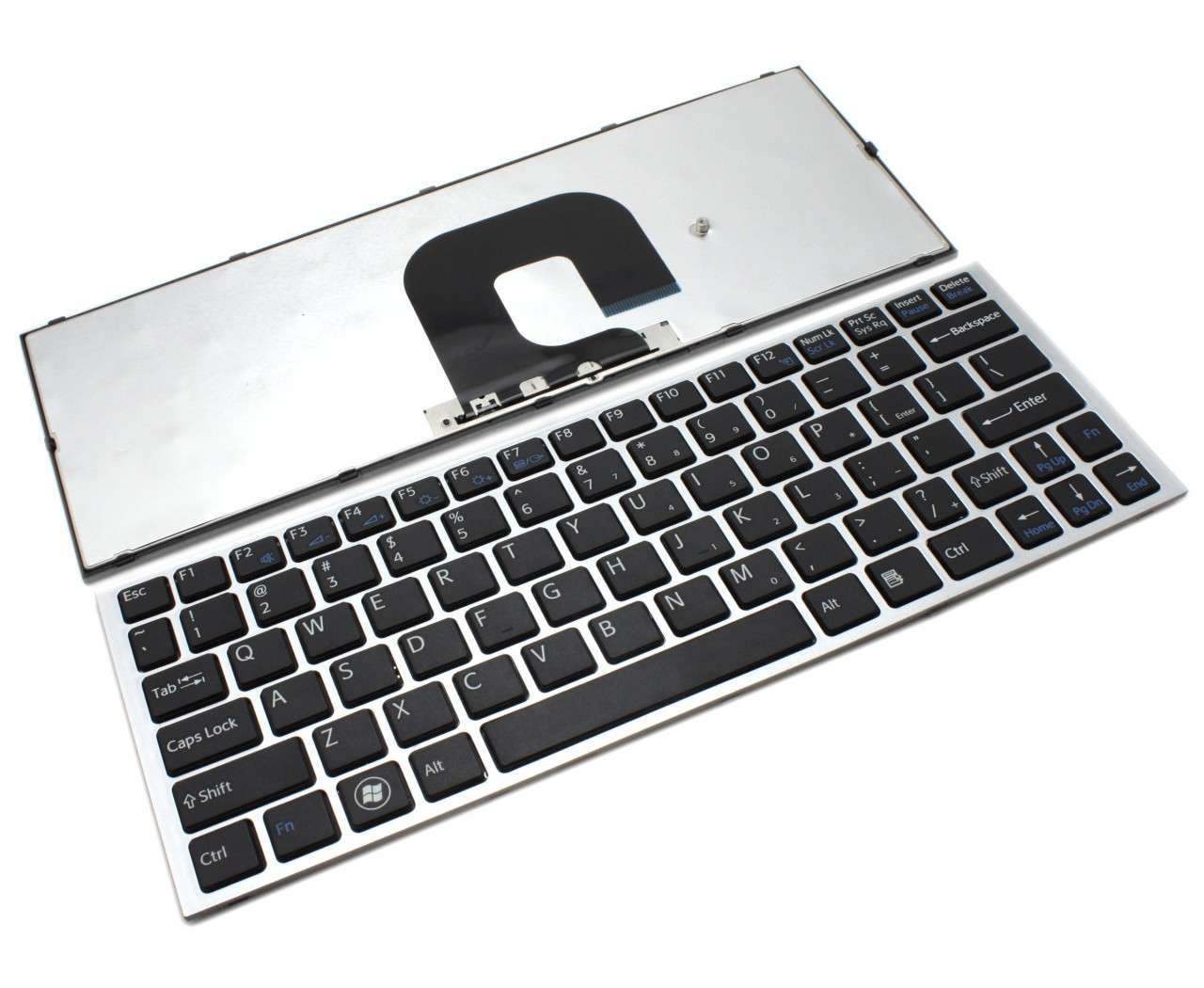 Tastatura Sony Vpcya1v9e neagra cu rama argintie