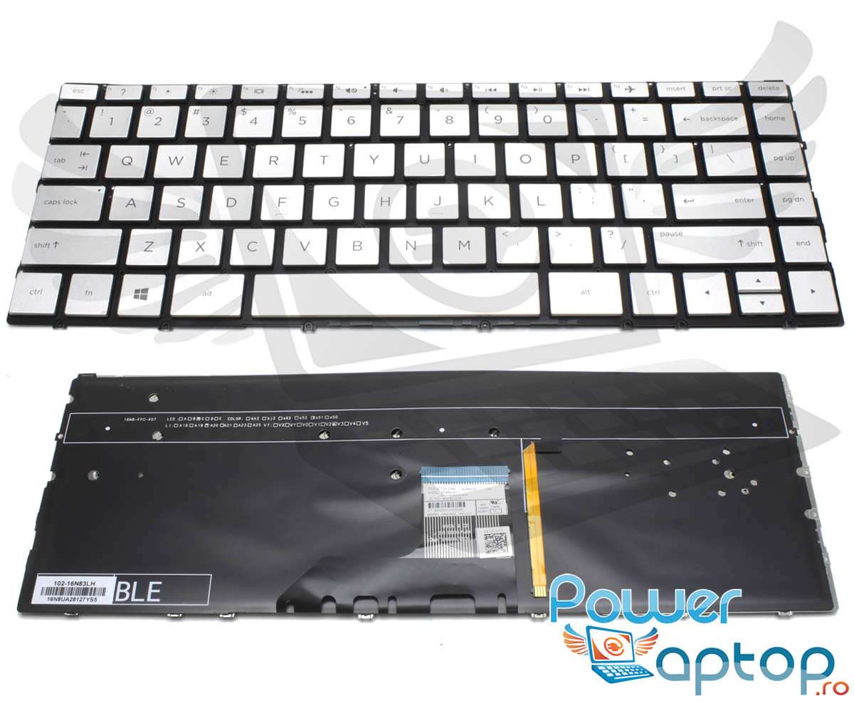 Tastatura HP Envy 13 AD argintie iluminata backlit