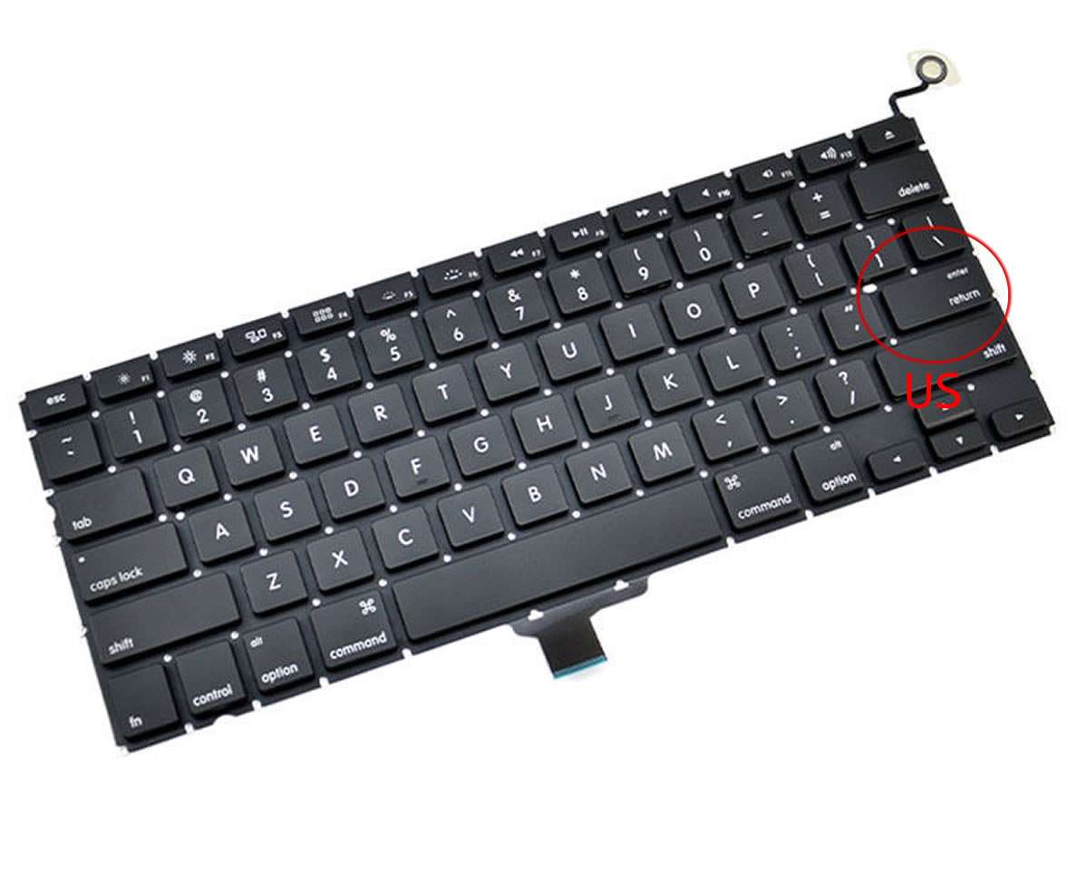 Tastatura Apple MacBook Pro Unibody 13 A1278 layout US fara rama enter mic