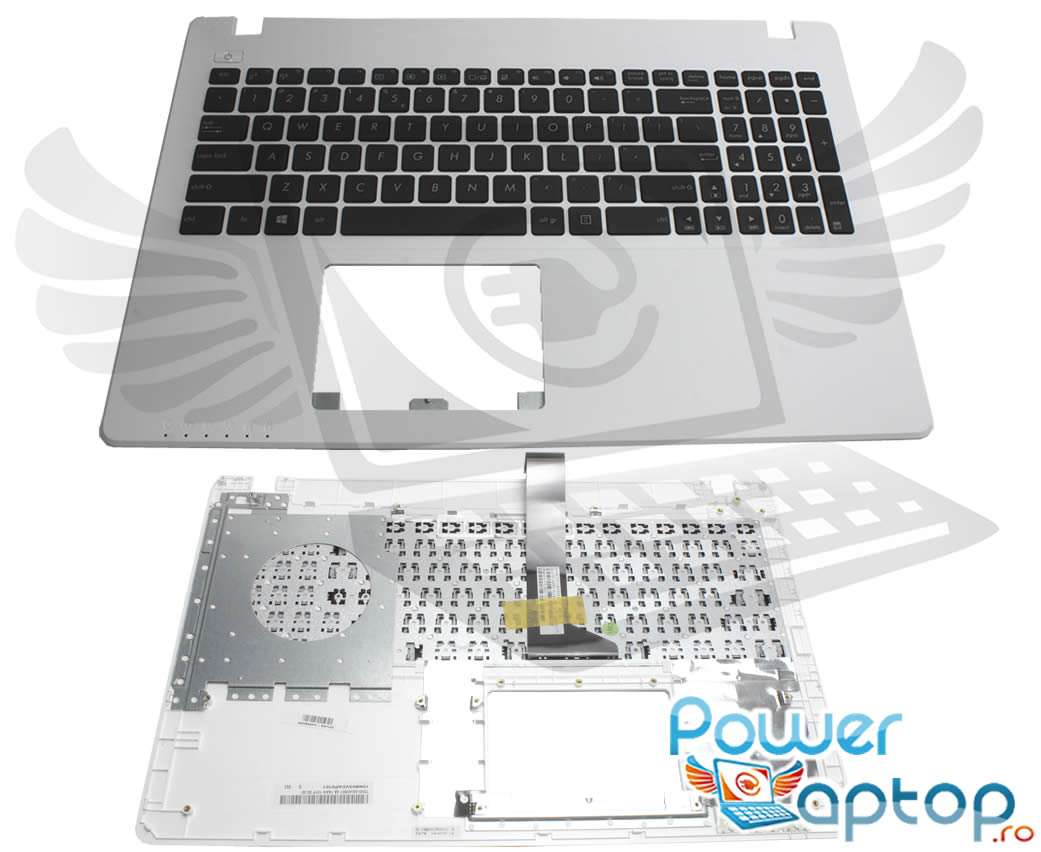 Tastatura Asus F550JX neagra cu Palmrest alb