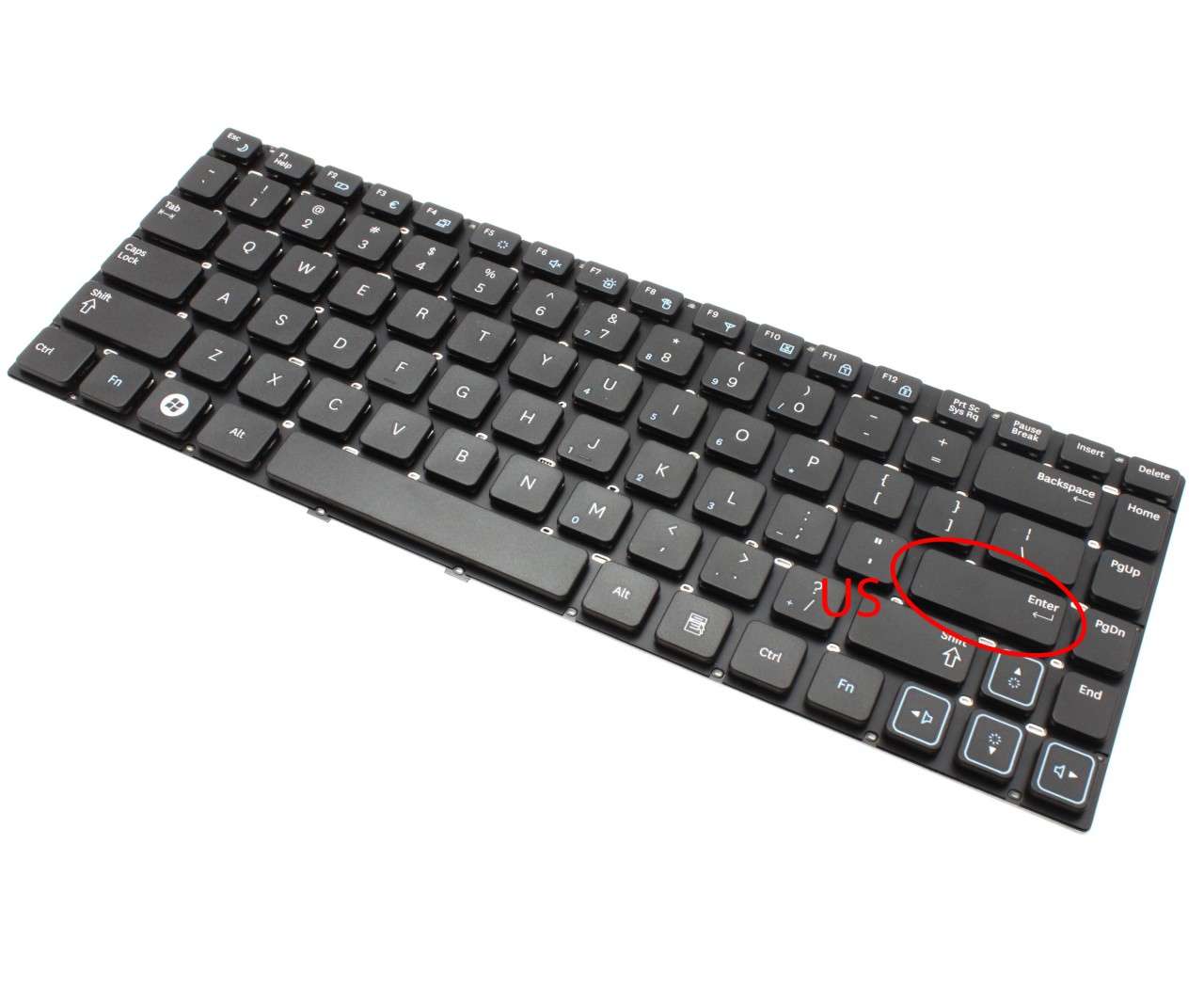 Tastatura Samsung RV409 layout US fara rama enter mic