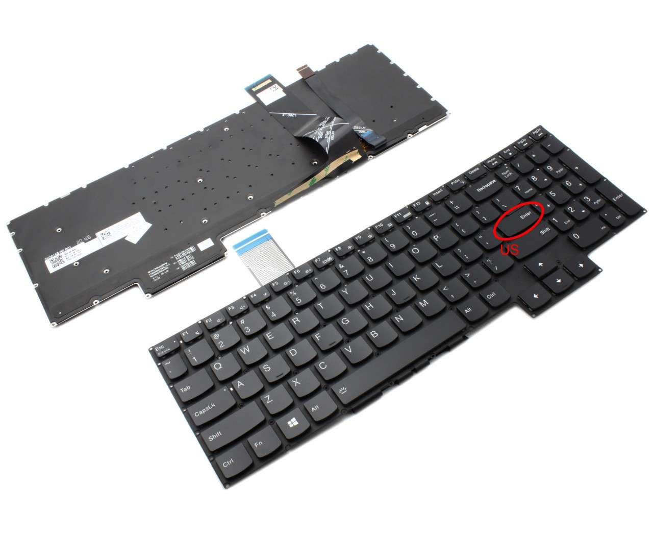 Tastatura Lenovo PK131ZT1A00 iluminata RGB layout US fara rama enter mic