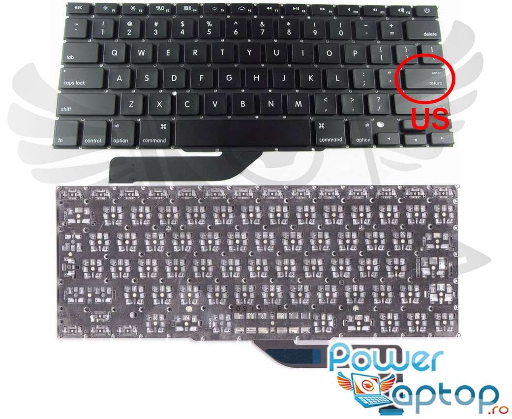 Tastatura Apple MacBook Pro 15 Retina A1398 MD831LL A layout US fara rama enter mic